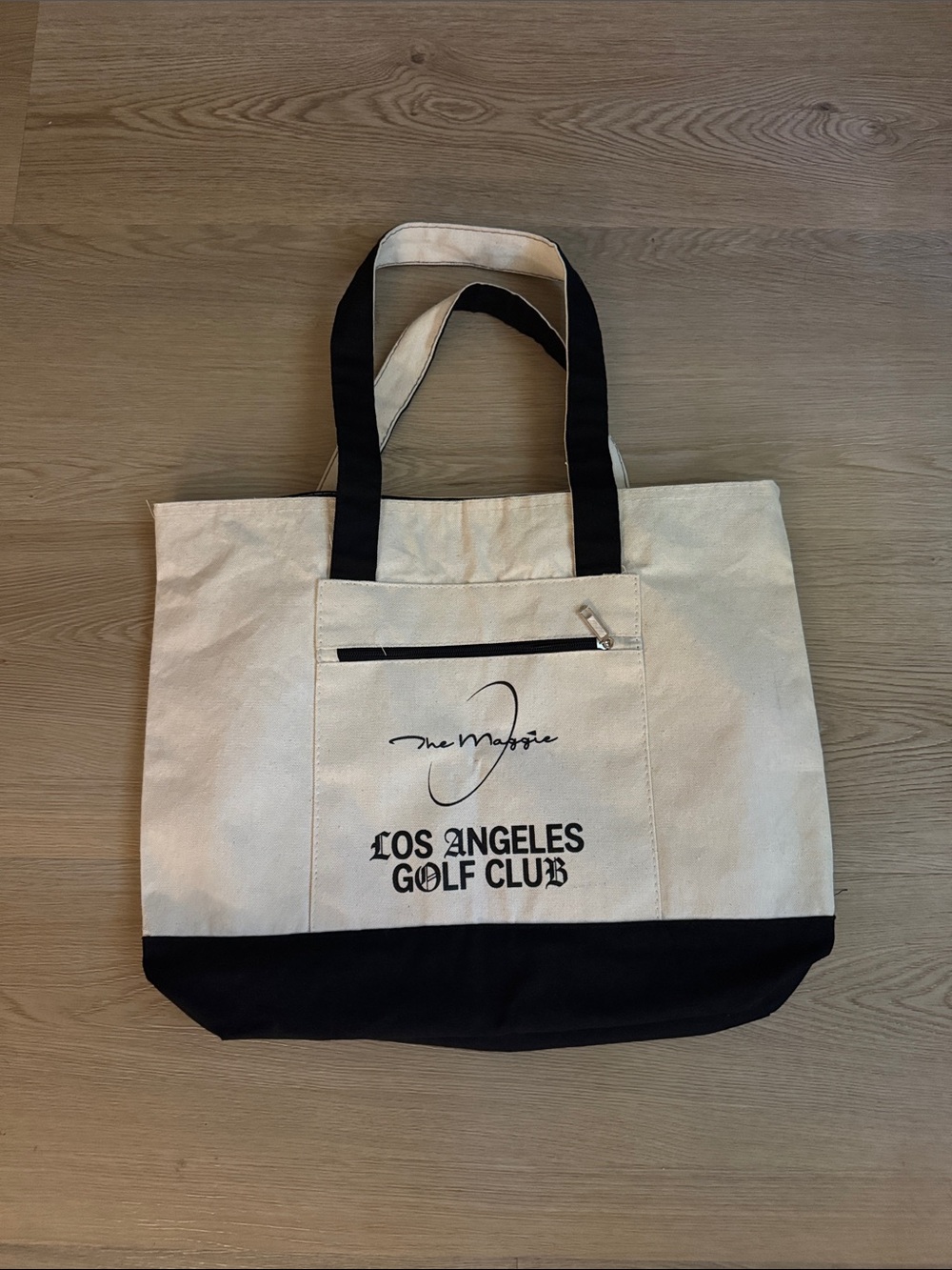 Los Angeles Golf Club x The Maggie Hathaway Canvas Tote in Cream and Black
